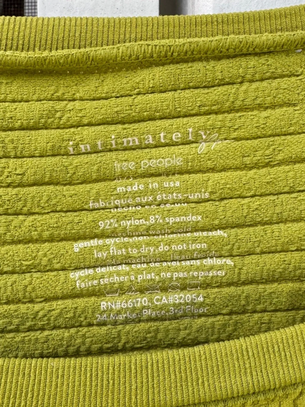 NWT Intimately Free People So Many Likes Long Sleeve Top - Chartreuse Textured